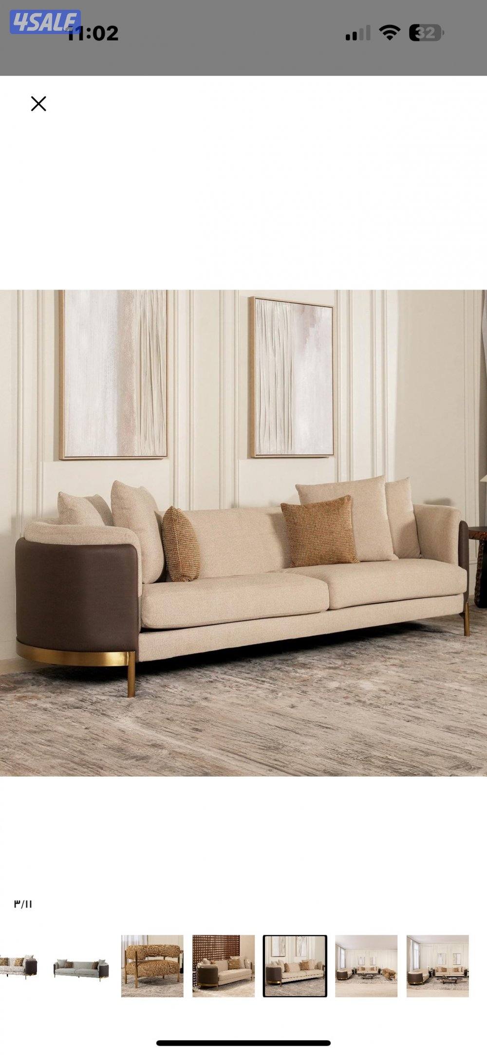 صالة كاملة من صفاة هوم مع طاولة وسط وطاولتين جانبيتين استعمال ٥ شهور4