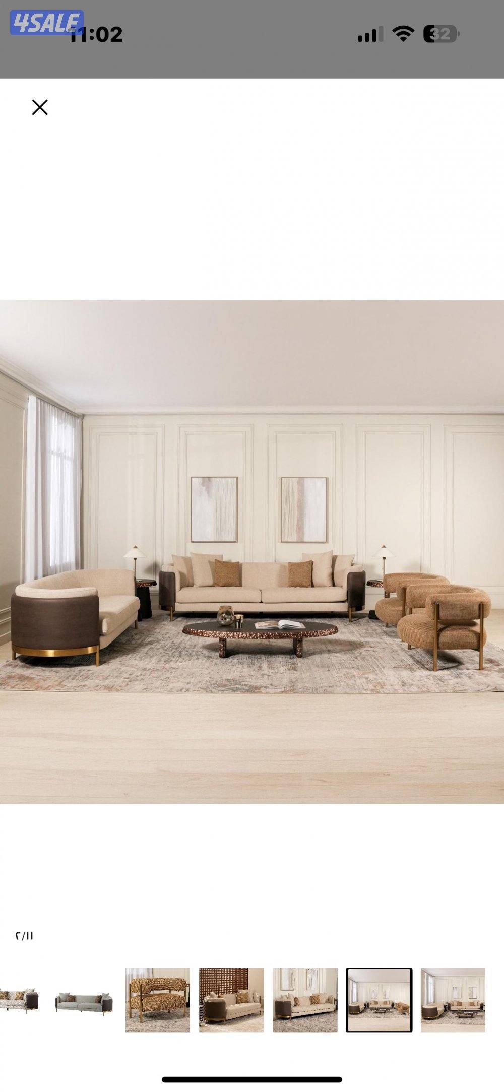 صالة كاملة من صفاة هوم مع طاولة وسط وطاولتين جانبيتين استعمال ٥ شهور7