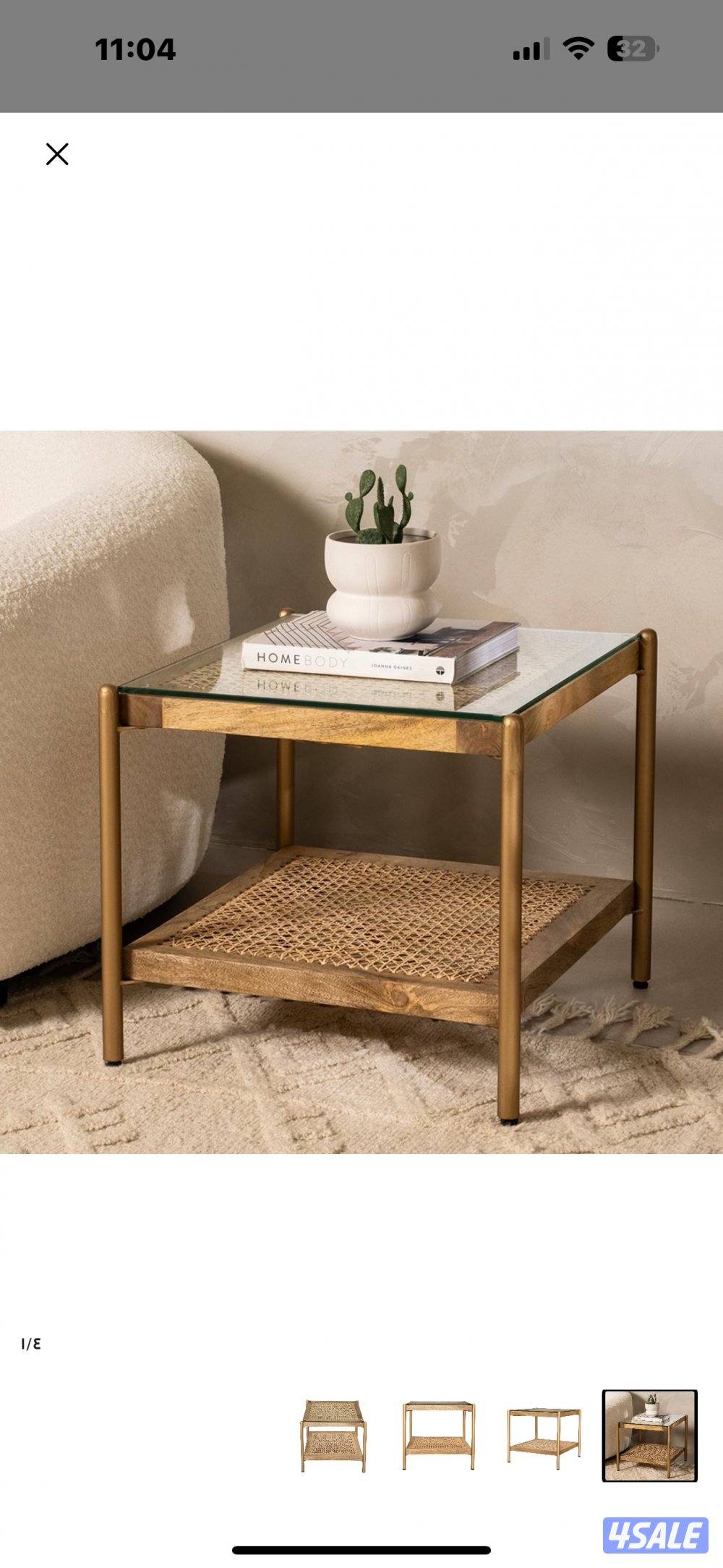 صالة كاملة من صفاة هوم مع طاولة وسط وطاولتين جانبيتين استعمال ٥ شهور9