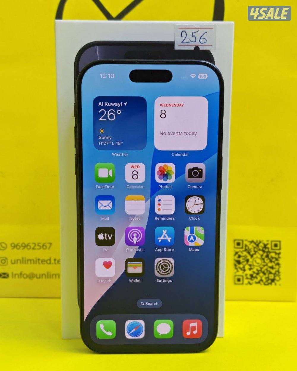 ايفون 16 برو أسود بطارية 94% 256GB مستعمل كالجديد iPhone 16 Pro Black4