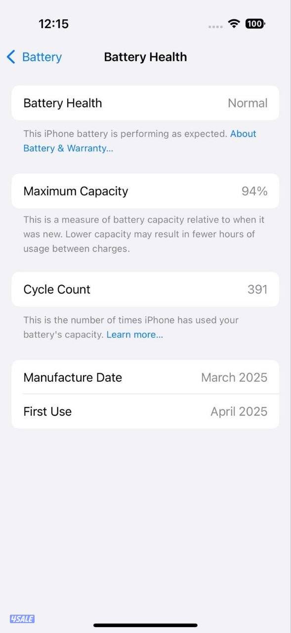 ايفون 16 برو أسود بطارية 94% 256GB مستعمل كالجديد iPhone 16 Pro Black12