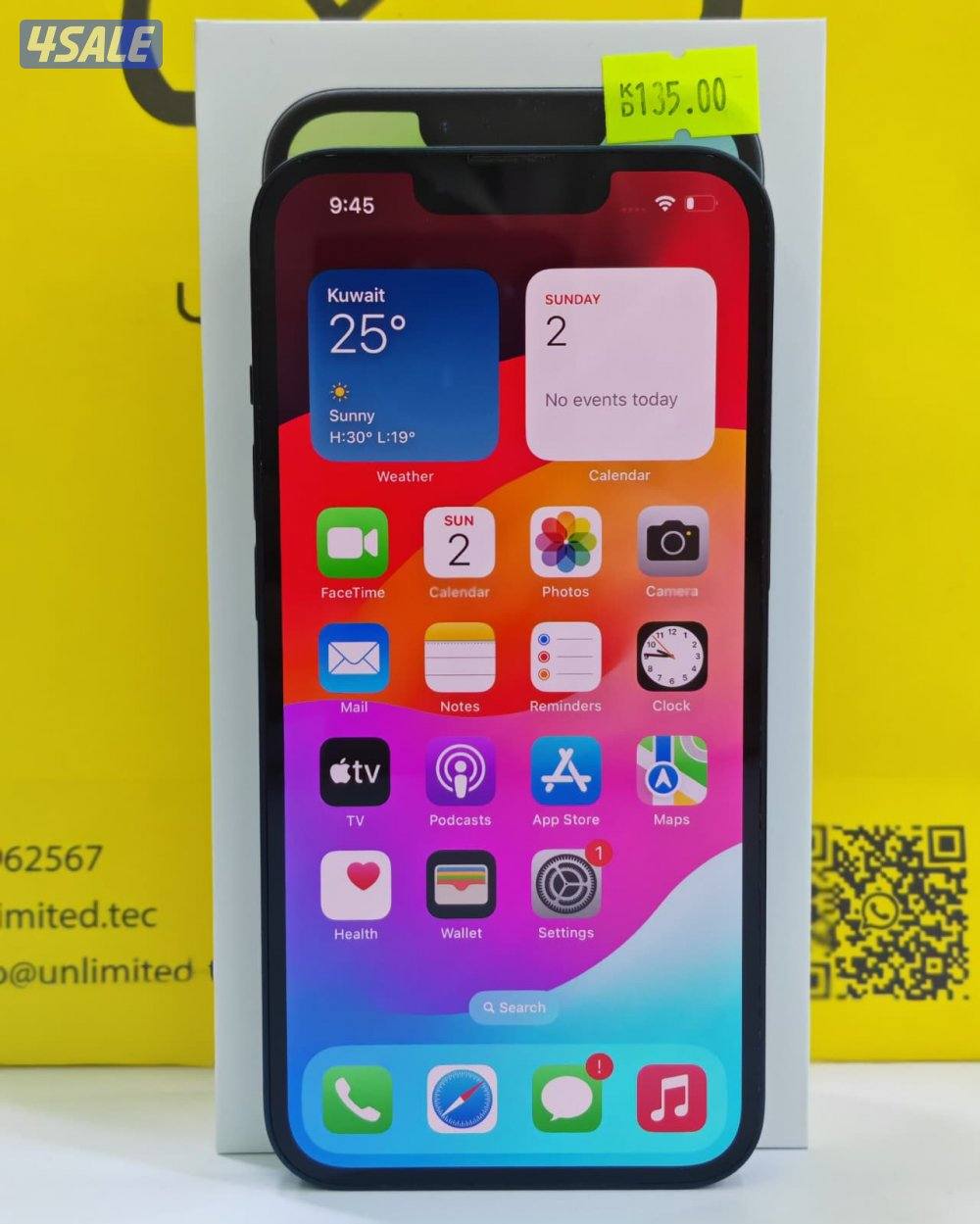 ايفون 14 – 128 جيجا – أسود بطارية 91% مستعمل كالجديد0