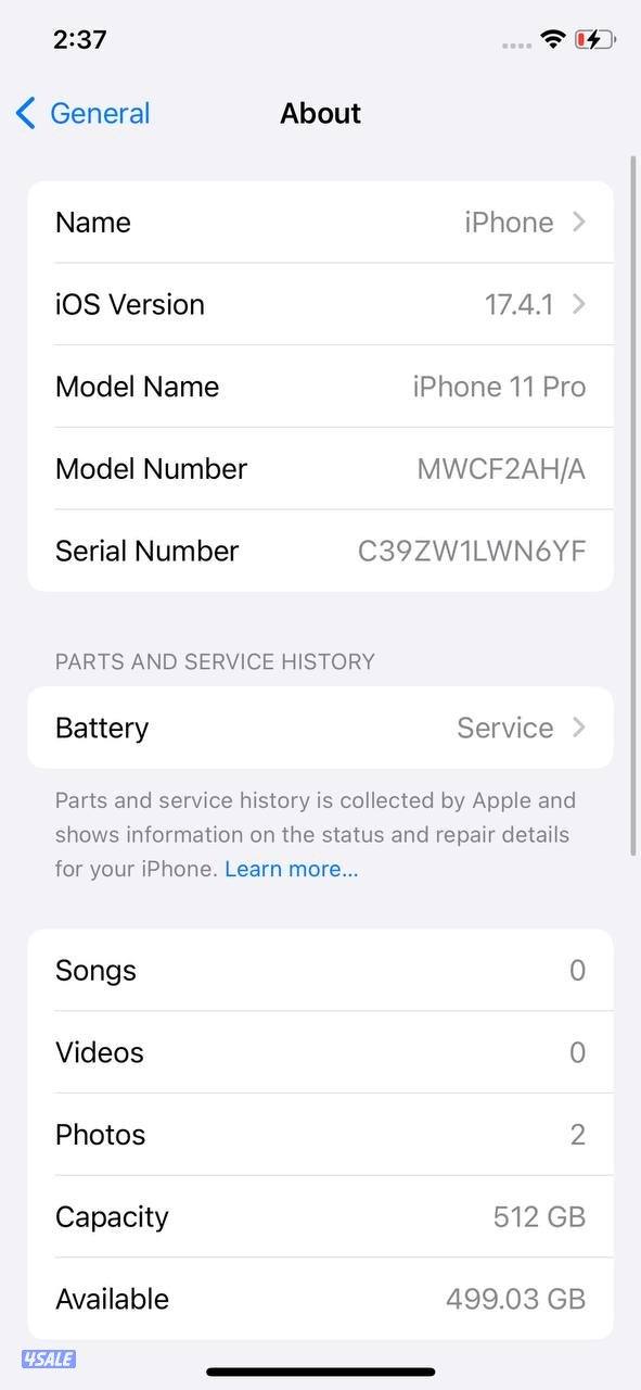 ايفون 11 برو –512GB– ذهبي بطارية 74% مستعمل كالجديد iPhone 11 Pro Gold8