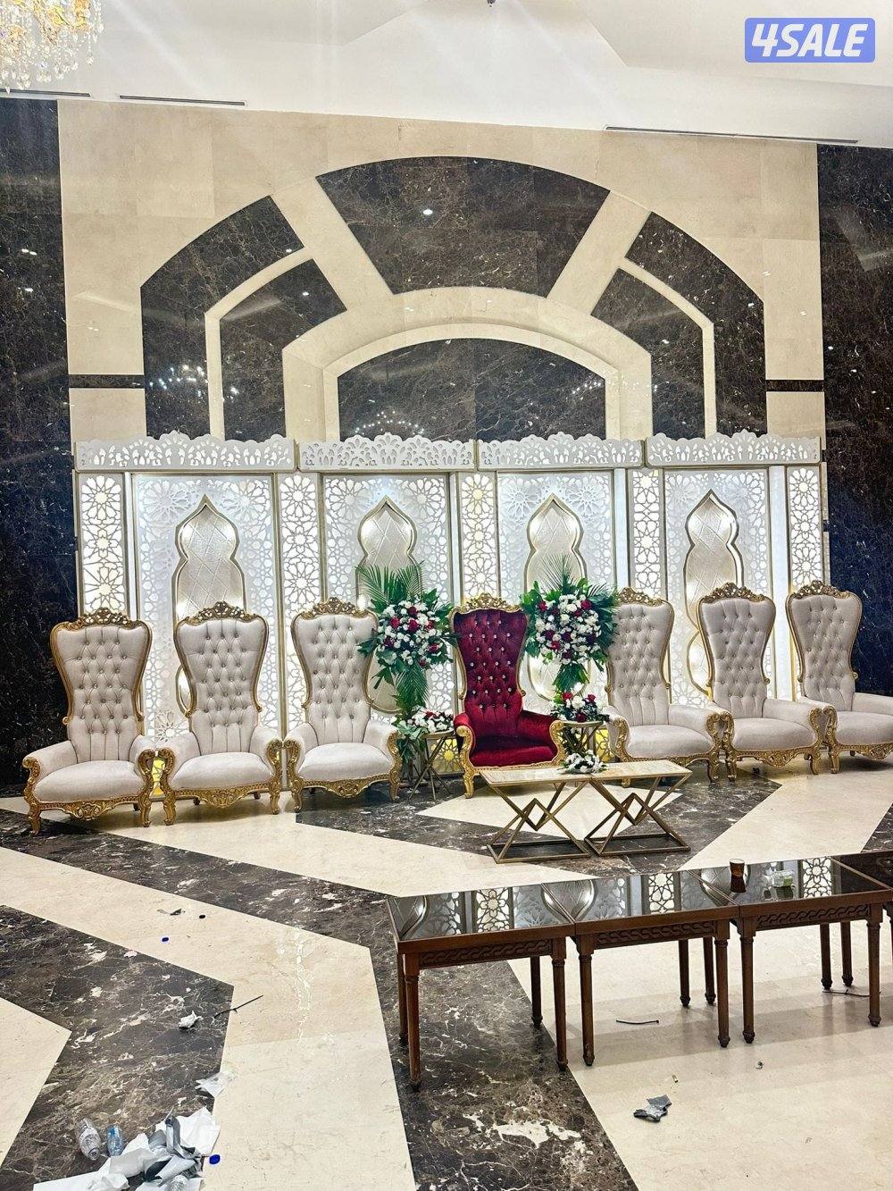 تجهيز عرس تاجير كراسي وقهوجيه تاجير كوش تاجير زينه تاجير زينه و فاليه3