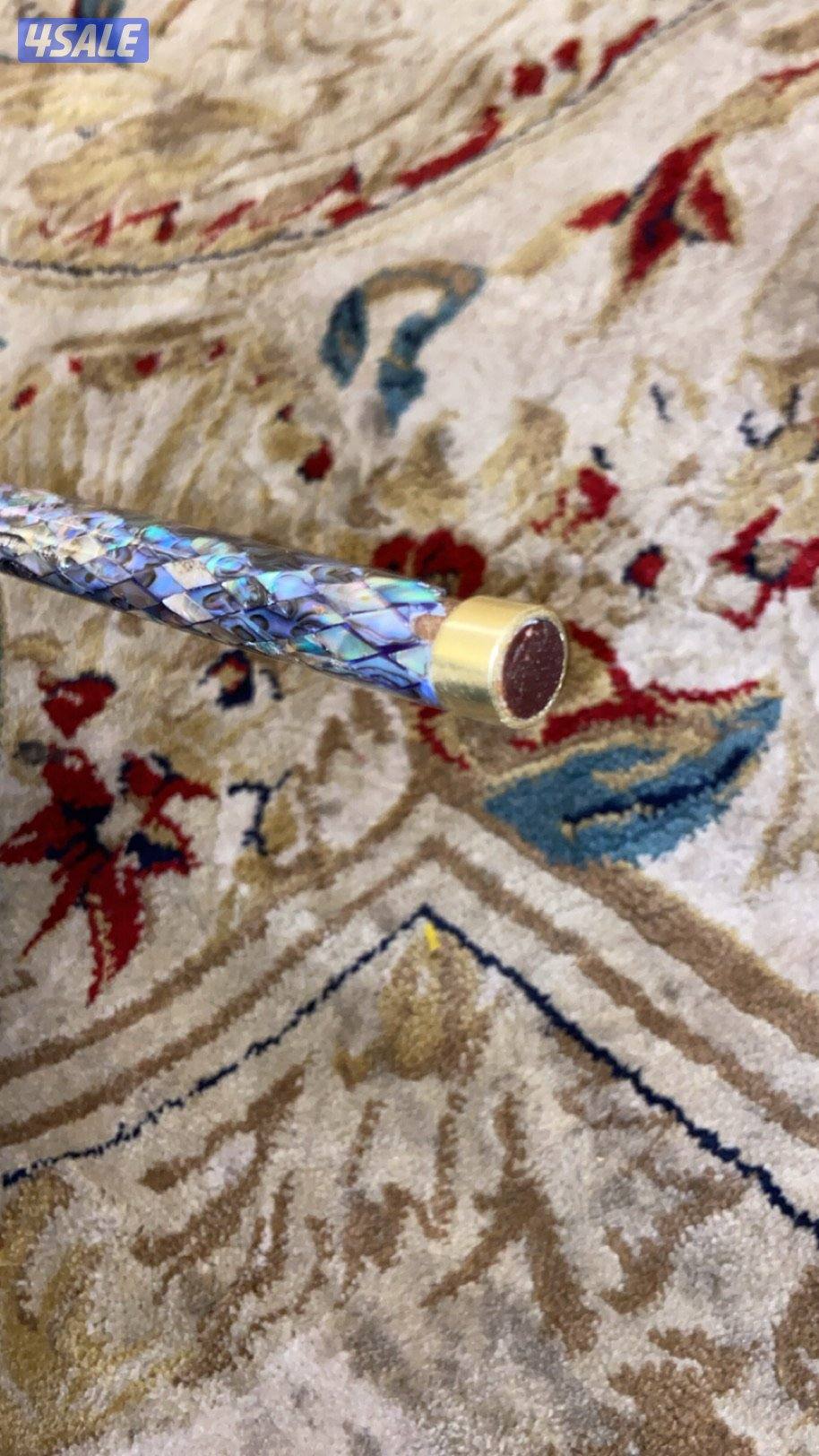 عصاية تراثية مطعّمة بالصدف والنحاس – قطعة فنية يدوية فخمة3