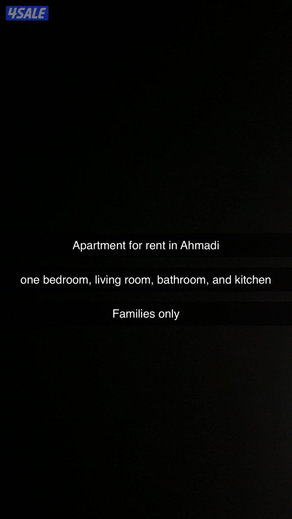 Apartment for rent 1 bedrom 1 living room family only0