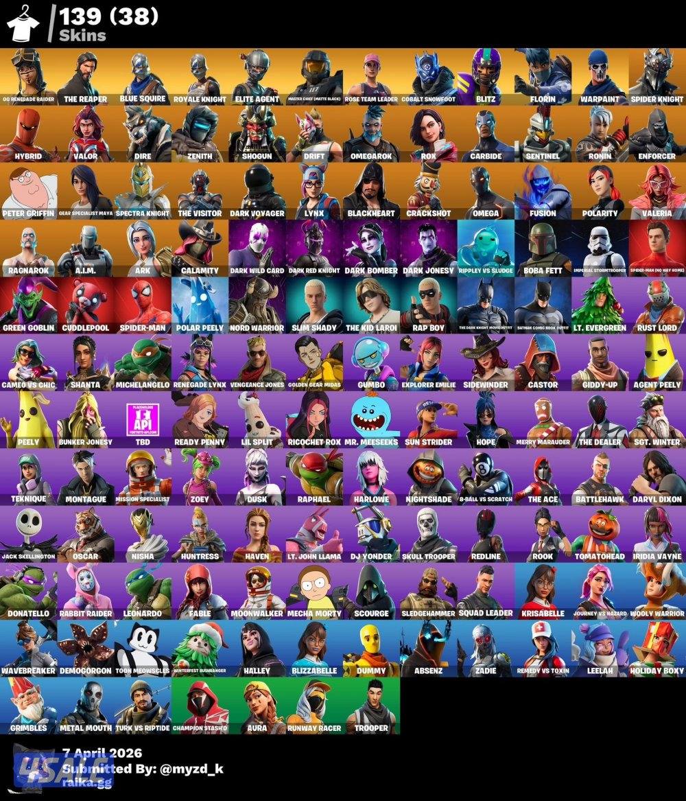 حساب فورت نايت بنت الطيارة 🔥🔥1