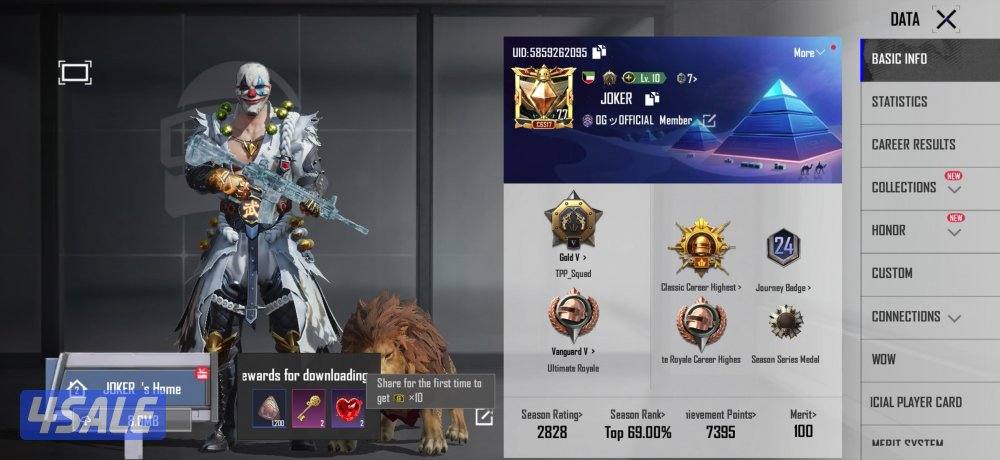 حساب ببجي ثقيلل،،، لفل 77 خمسه x suit/ شعبيه 800k4