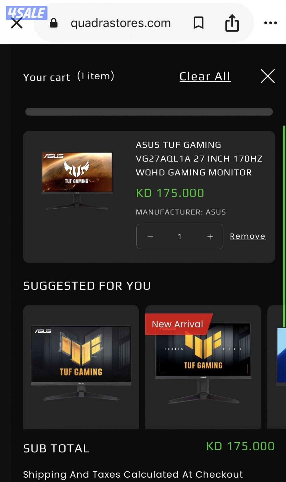 شاشة asus قياس 27 انش للقيمنق بدقة 2k ips بحالة كالجديدة مع كرتون5