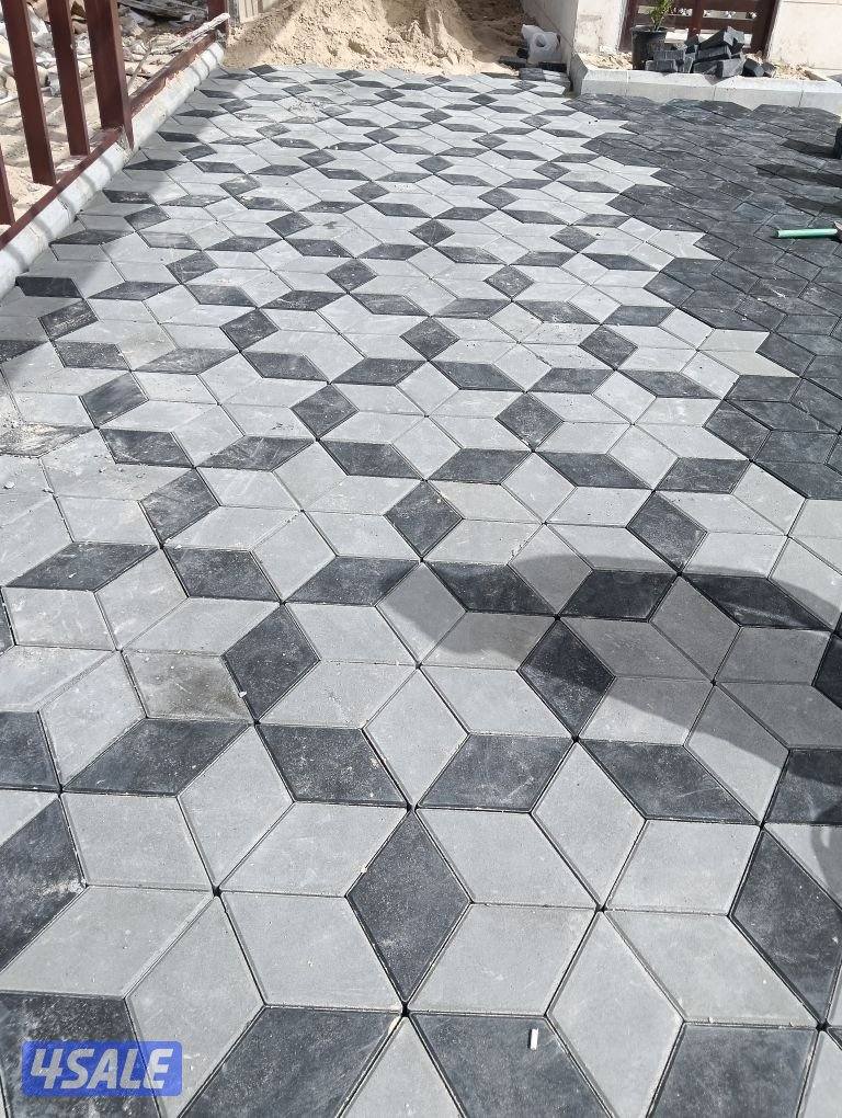 معلم بلاط متداخل وكربستون وكاشي ومصفت سيارات وصبت موزاييك ارضيات2