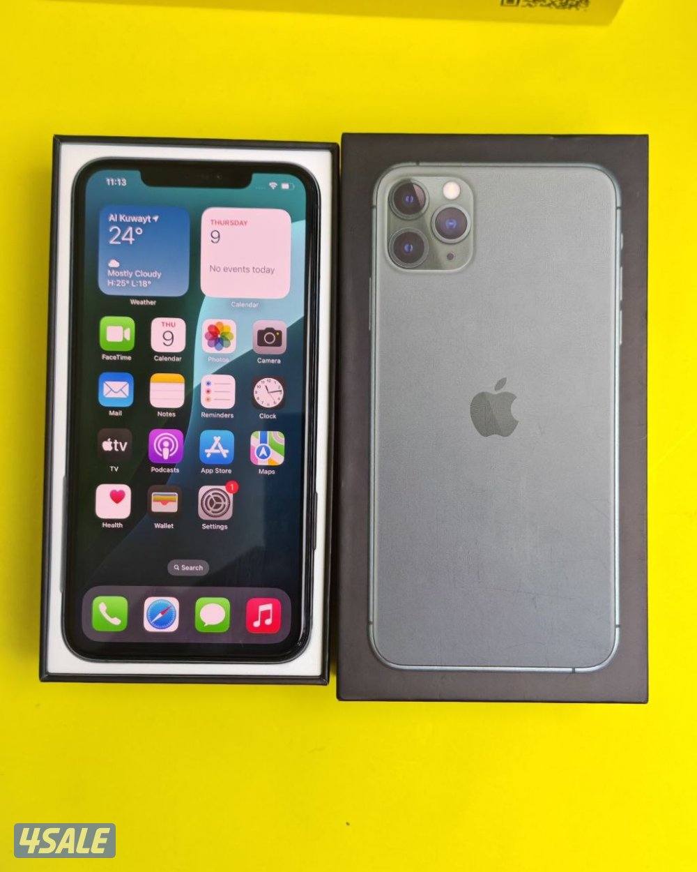 ايفون 11 برو ماكس – 256 جيجا – أخضر بطارية 75% مستعمل كالجديد1