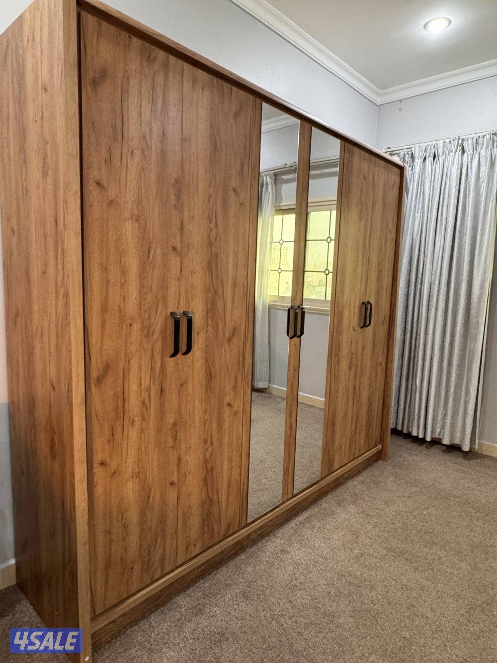 QURTOBA Elegant Wooden Wardrobe with Mirror | 4 Door | Premium Design1