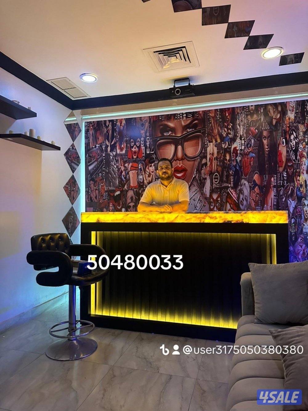 رخام مضيء طاولات بار ألياف ورق الحائط بتصميم كلاسيكي اصباغ جوتن9