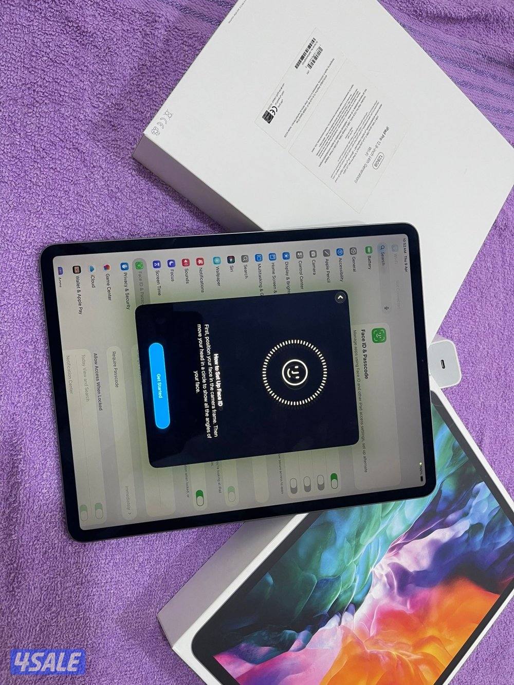 ايباد برو 128 غيغا 12.9 انش الجيل الرابع البطاريه 90 نظيف حيل مو مفتوح3