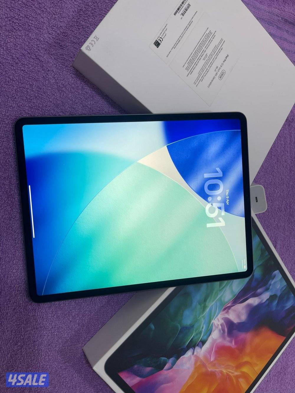 ايباد برو 128 غيغا 12.9 انش الجيل الرابع البطاريه 90 نظيف حيل مو مفتوح4