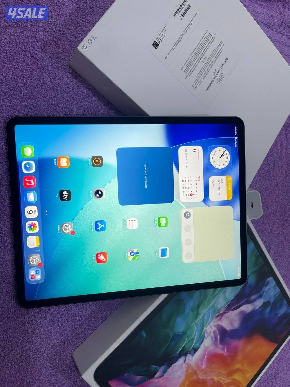 ايباد برو 128 غيغا 12.9 انش الجيل الرابع البطاريه 90 نظيف حيل مو مفتوح5