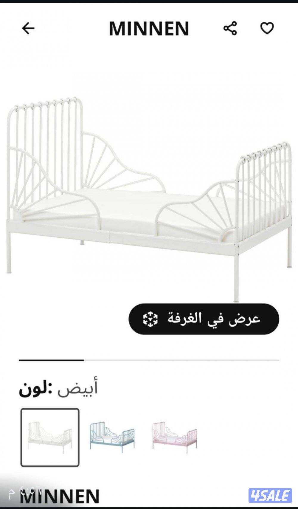 سرير من ايكيا مع الماترس بحاله نظيفه جدا مع مرآة حائط من هوم سنتر كبير0