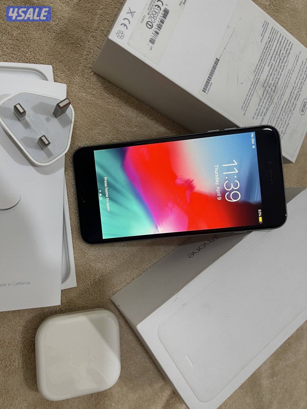 ايفون  ابل 6 بلس  الكبير128 قيقا  شغال تمام مع الشحن مو مفتوح2