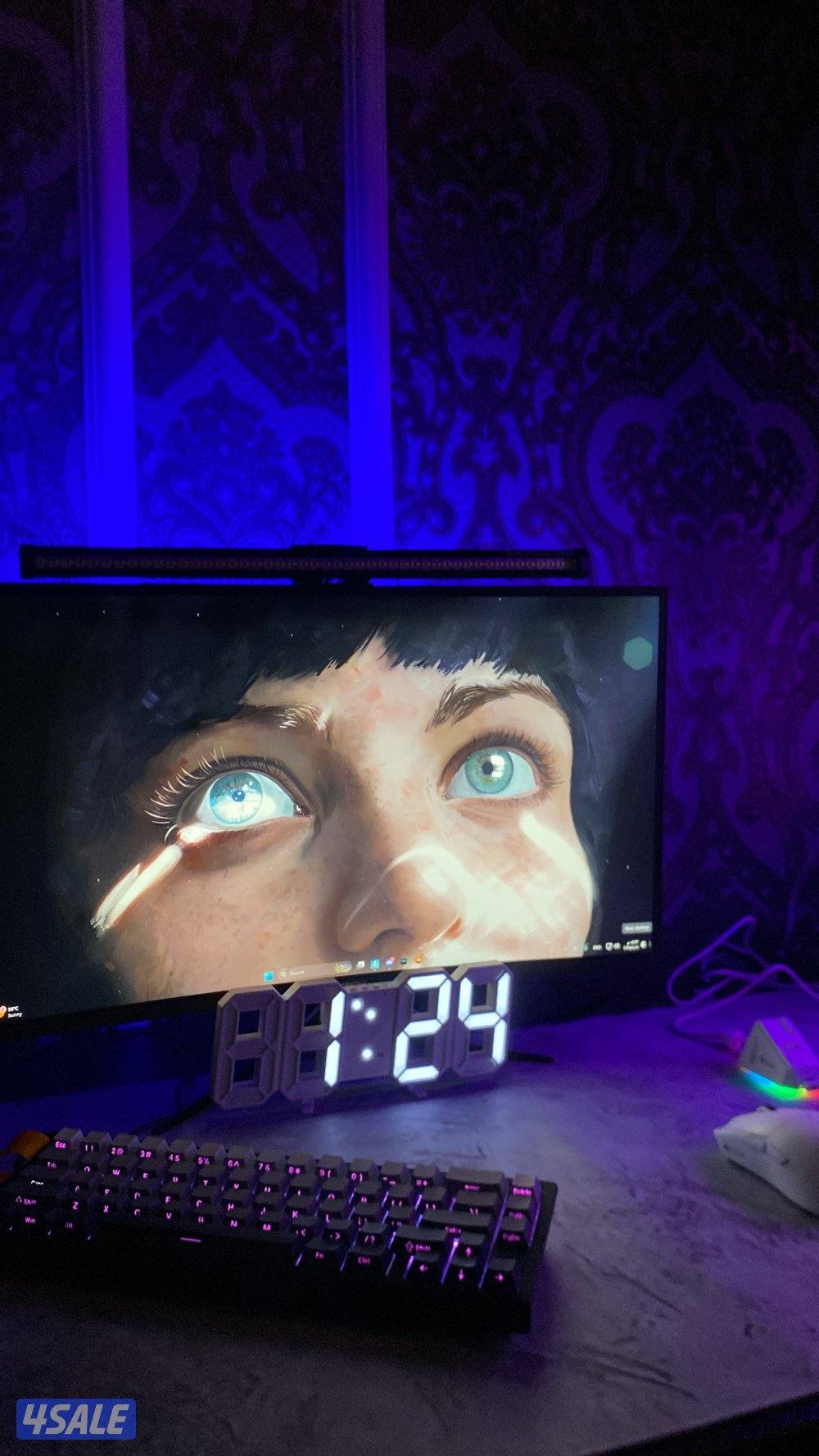 بي سي وشاشه 180 كامل مع اغراضه ماوس وكيبورد1