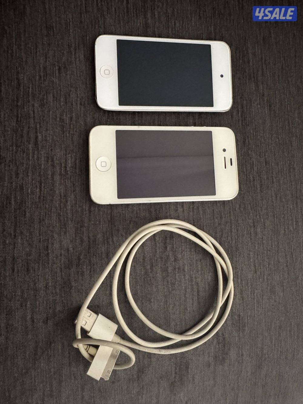 ايفون 4 وايبود نظاف شغالين مافيه اي شي ولا مبدل اي شي مع شحنهم0