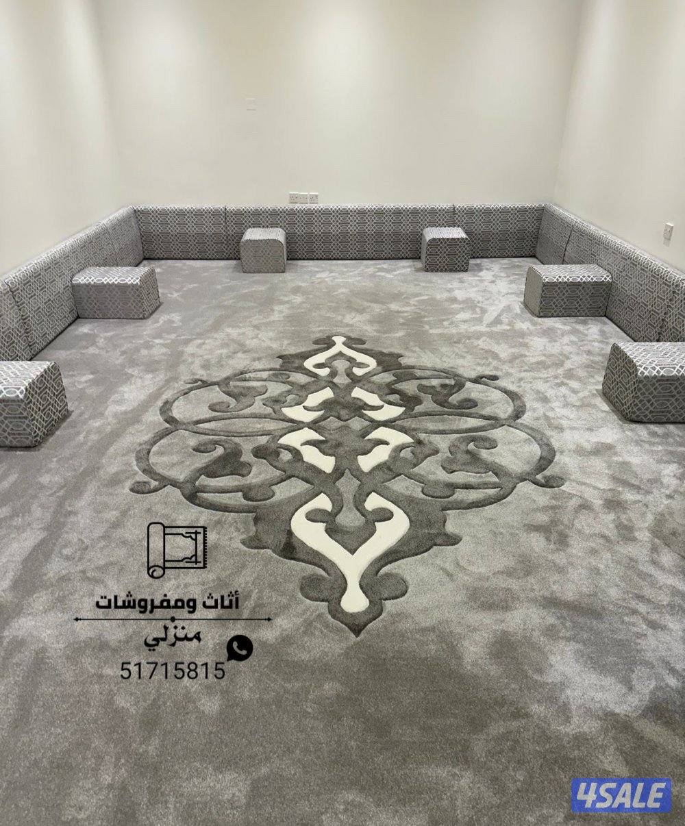 بيع سجاد بسعر المخزن ساده ومشجر وفندقي + تفصال مساند ظهر + ثيل صناعي0