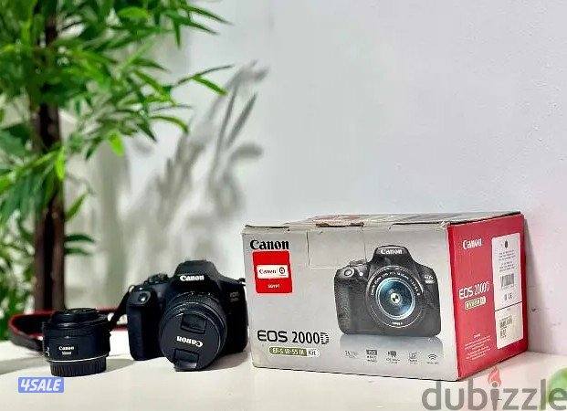 كاميرا كانون 2000d عدستين بكامل محتوياته0