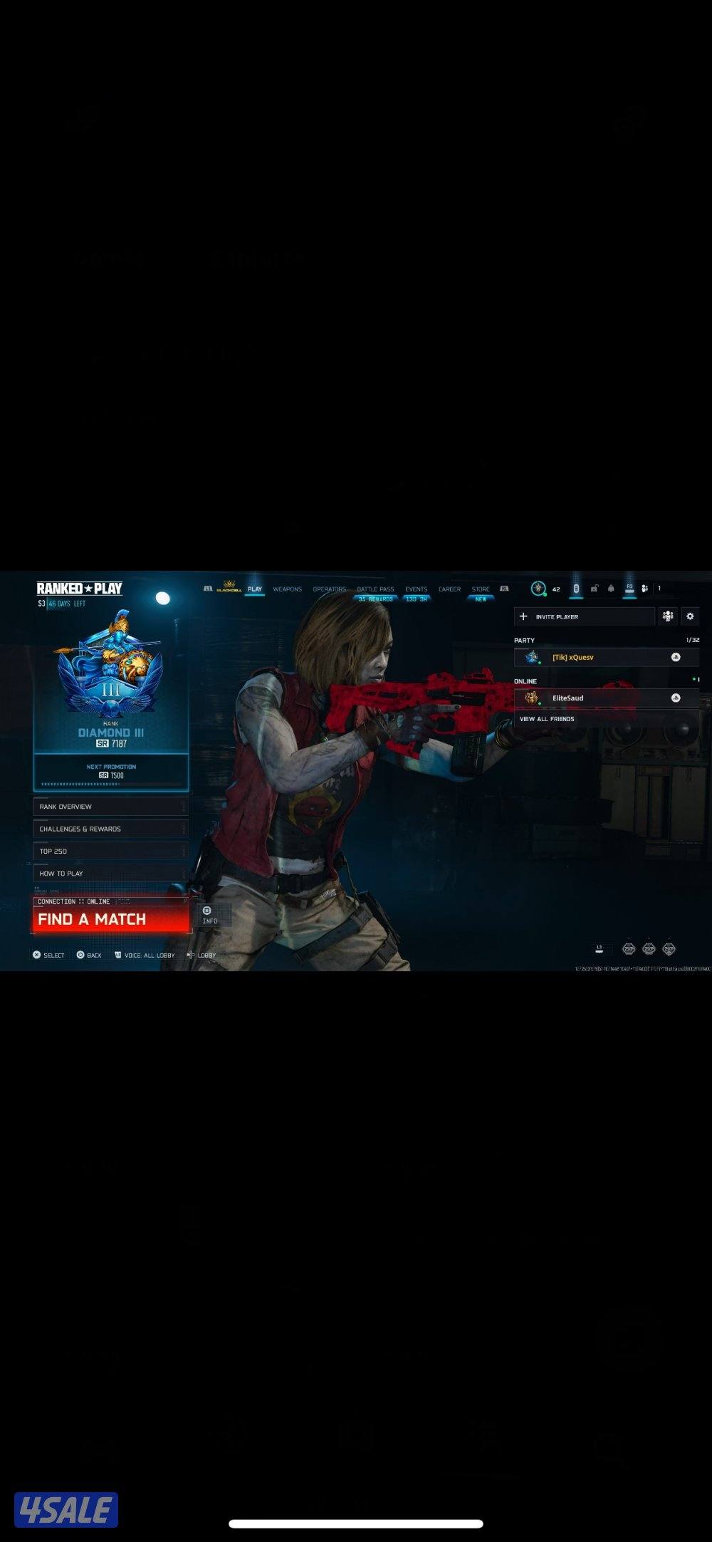 حساب بلاك اوبس 7 للبيع0