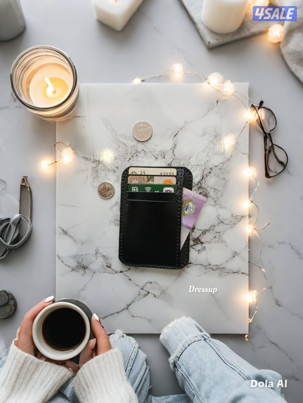 محفظة رجالية فاخرة من الجلد الطبيعي -هاند ميد0