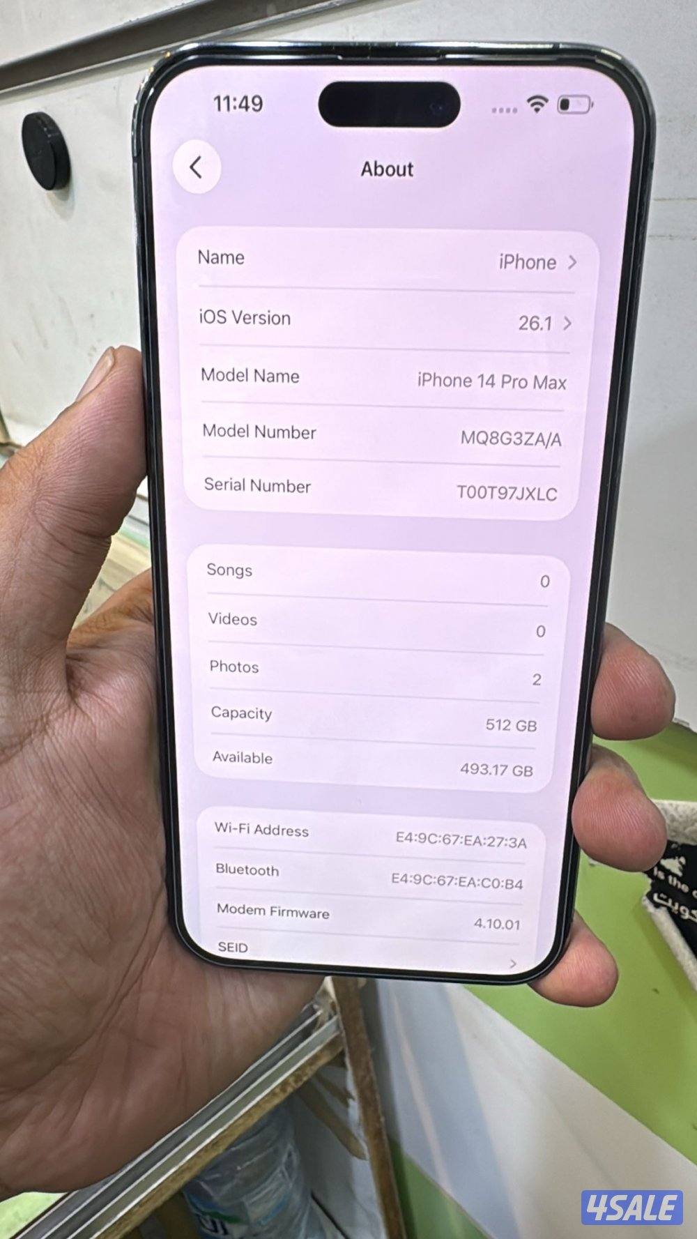 I m selling 14 pro max 512 dual sim without box battery 925