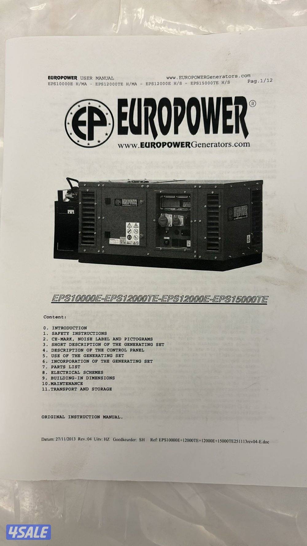 مولد كهرباء هوندا كاتم صوت جديدة لم تستخدم فقط تم تركيبها. حجم 12000e1