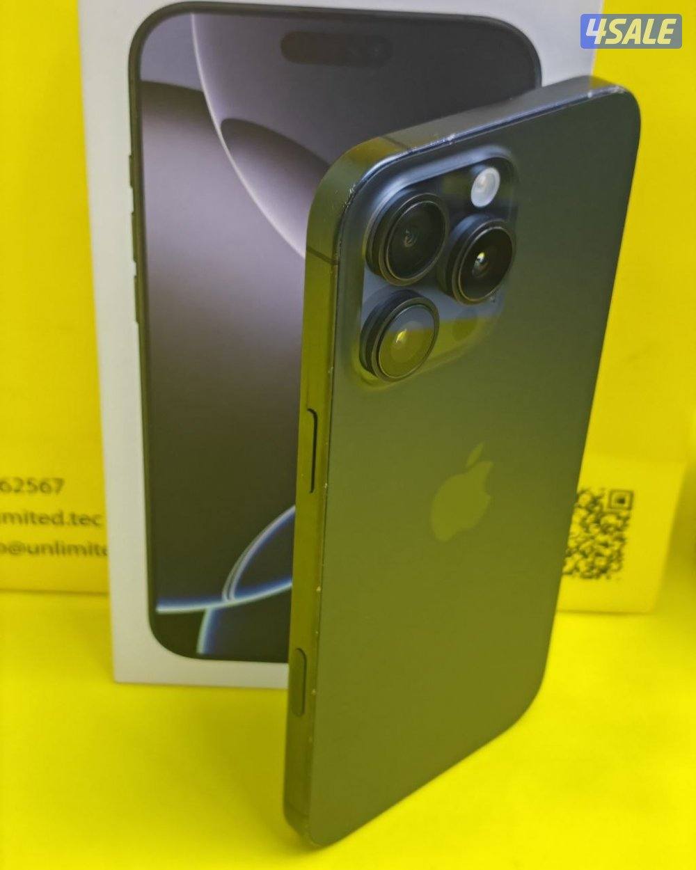 ايفون 16 برو ماكس 256 جيجا تيتانيوم أسود بطارية 90% iPhone 16 Pro Max3