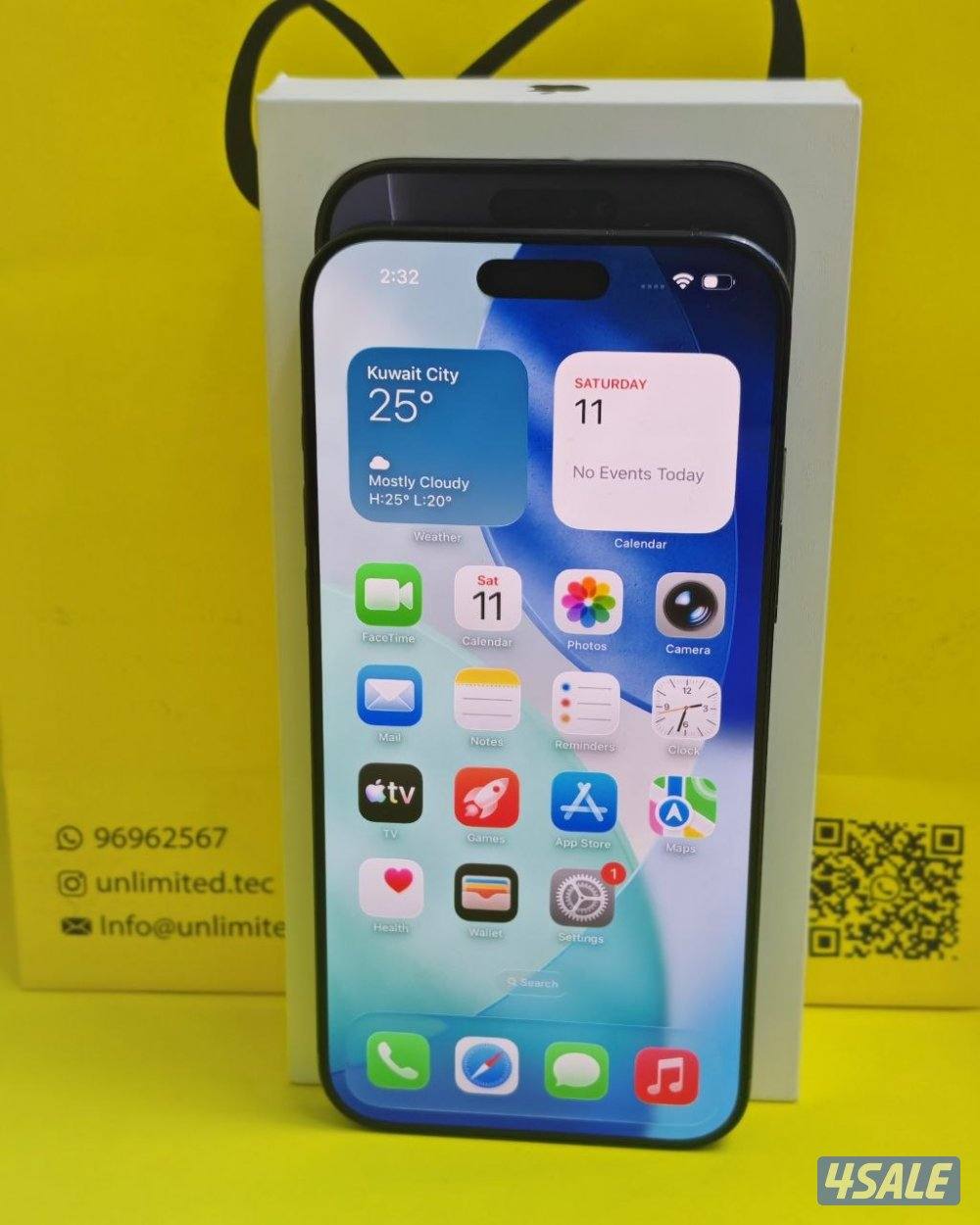 ايفون 16 برو ماكس 256 جيجا تيتانيوم أسود بطارية 90% iPhone 16 Pro Max7