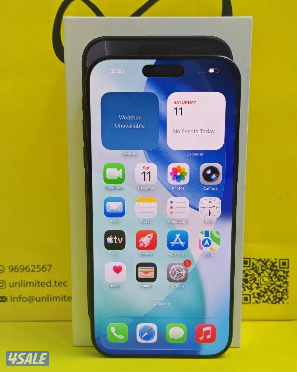 ايفون 16 برو ماكس 256 جيجا تيتانيوم أسود بطارية 90% iPhone 16 Pro Max9