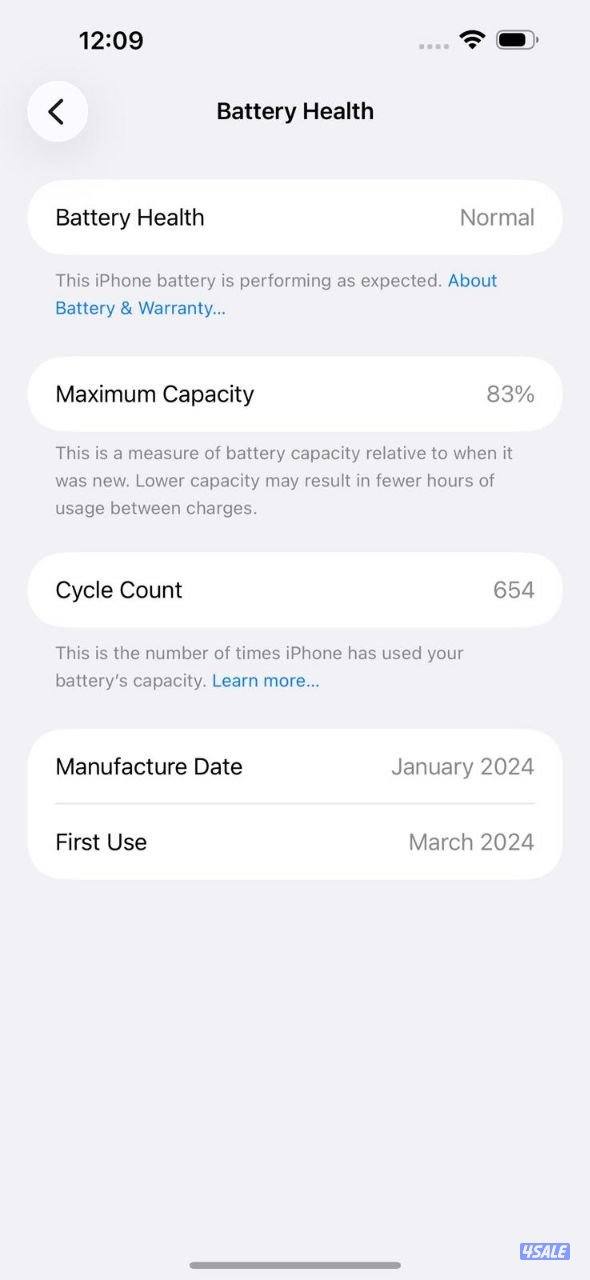 ايفون 15 برو ماكس 512 جيجا تيتانيوم طبيعي بطارية 83% iPhone 15 Pro Max9