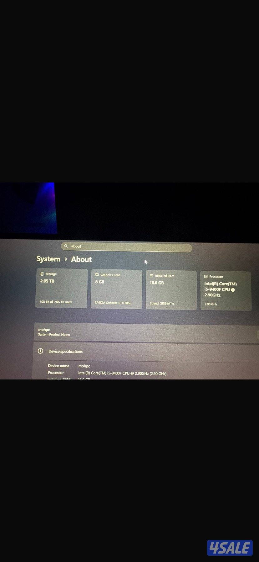 بيع بي سي على سوى الوصف مهم5