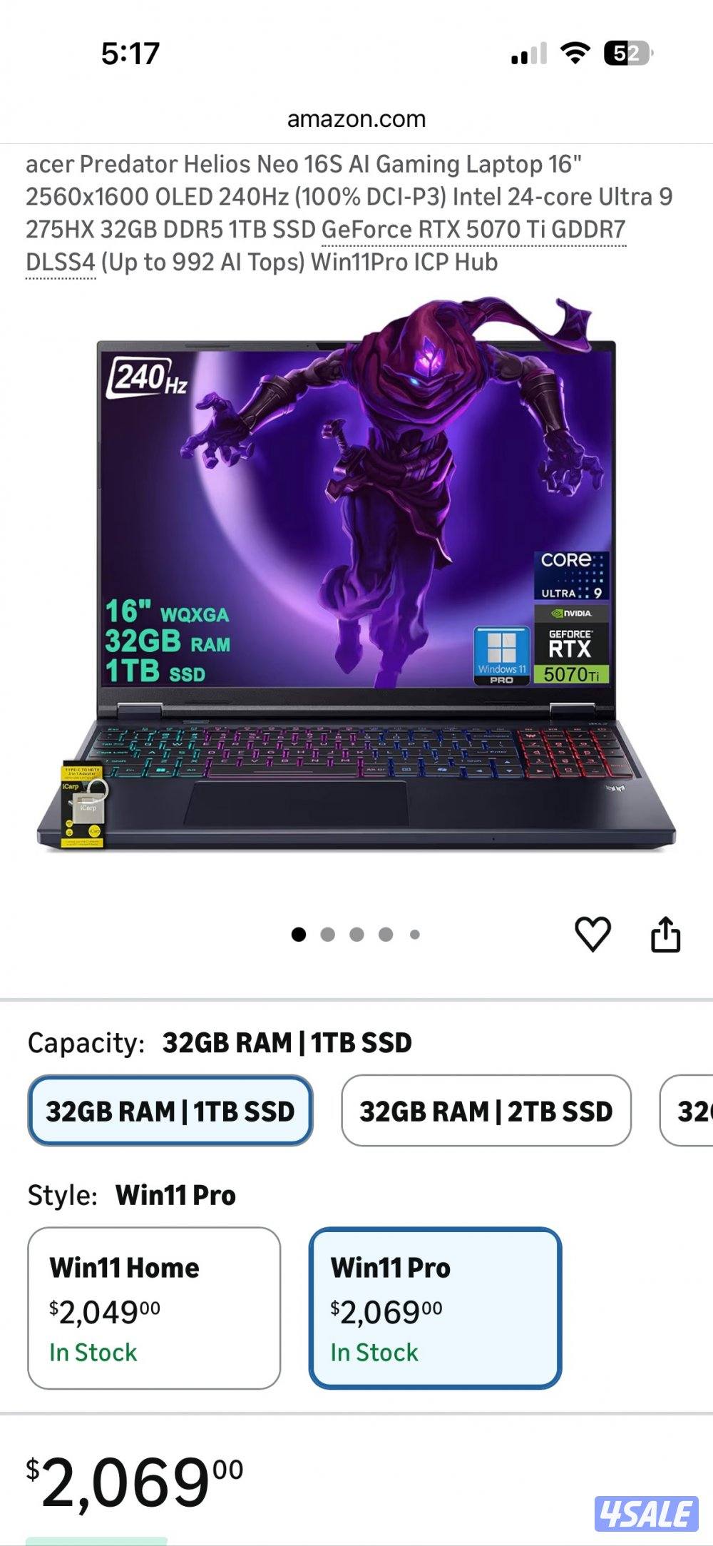 Acer Helios 16s 5070ti0