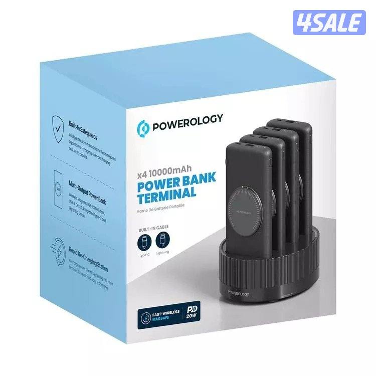 Powerology 4 in 1 Power Station 10000mAh PD 100W QC Wireless Power0