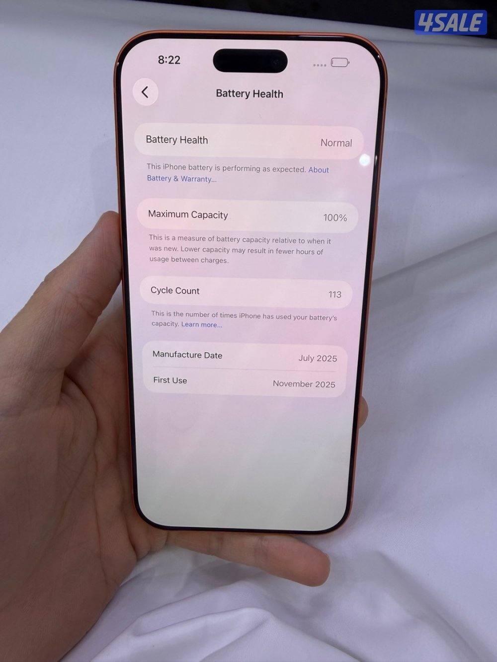 للبيع ايفون ١٧ برو ماكس برتقالي ٥١٢ نظيف2