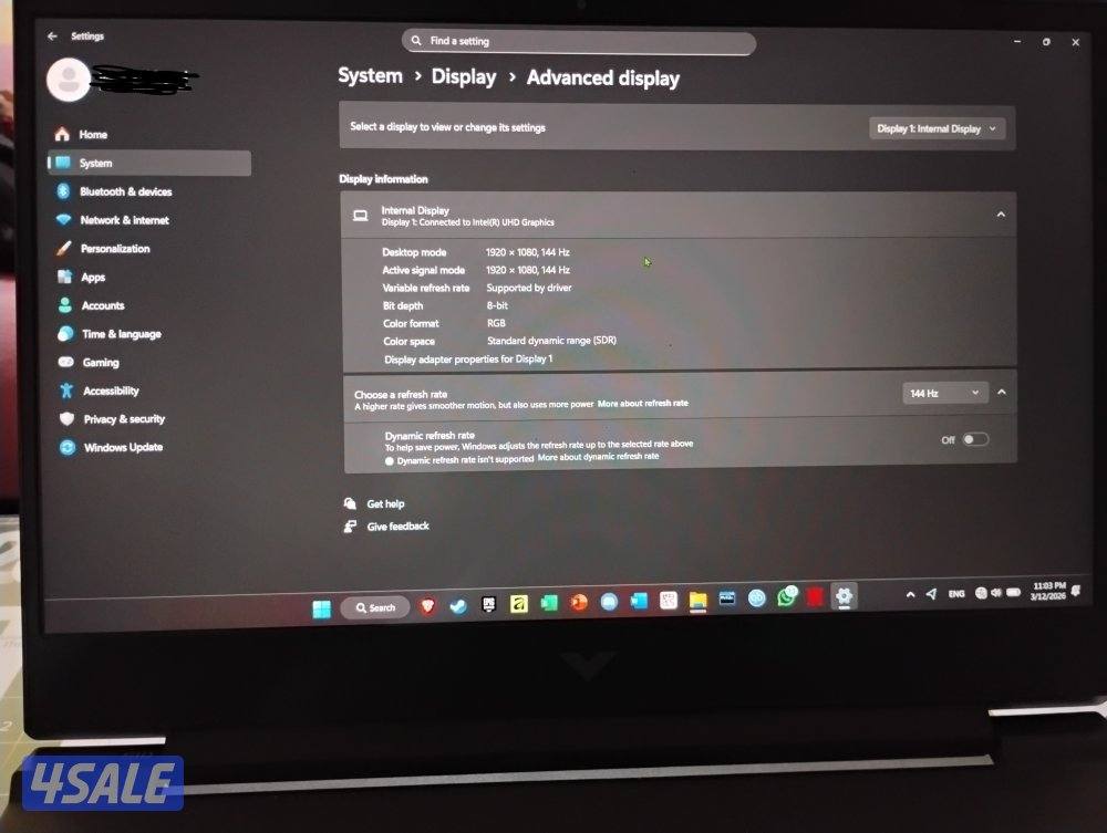 HP Victus Gaming Laptop – i5 12th Gen / 16GB RAM / RTX 3050 / 144Hz10