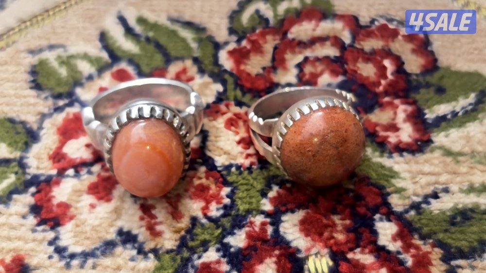 خواتم عقيق قديمه وفضه ثقيله0