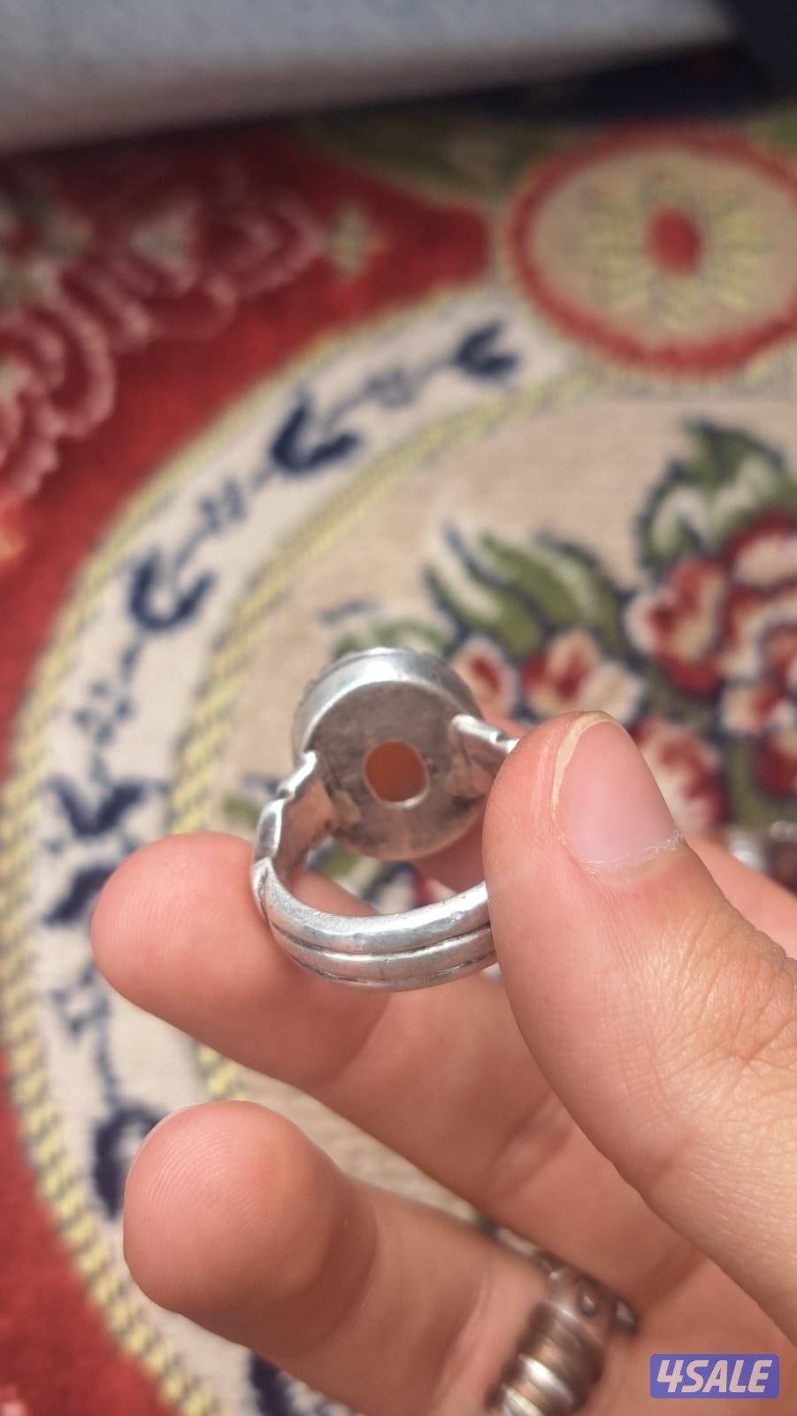 خواتم عقيق قديمه وفضه ثقيله1