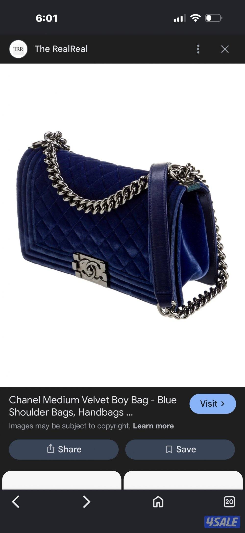 Used original velvet blue mini Chanel1