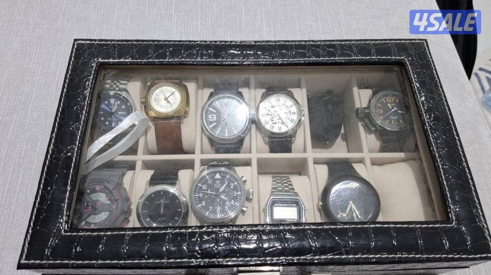 مجموعة ساعات رجالية مع حافظة ساعات1