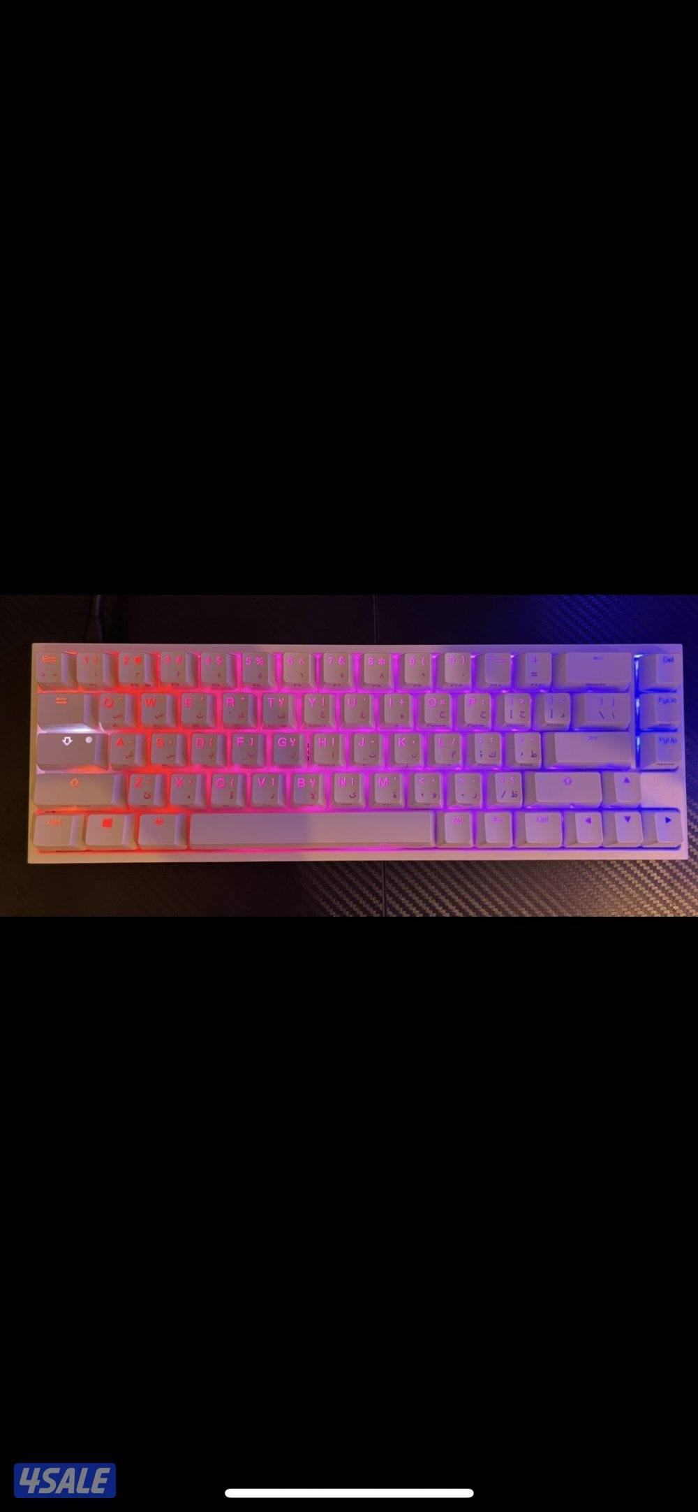 Ducky one 2 mini white with brown switch and Arabic layout0