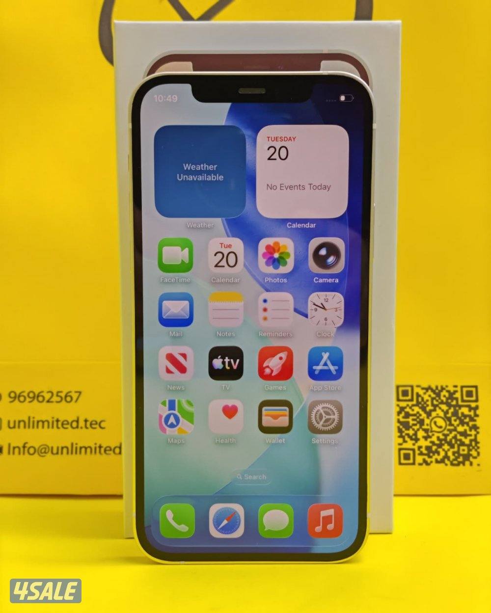 ايفون 12 128 جيجا أبيض بطارية 79% مستعمل iPhone 12 128GB White2