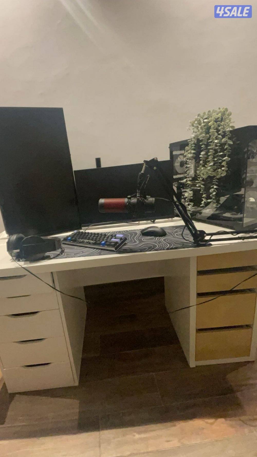 ستب كامل للبيع شاشات معه كل شي pc rtx3050 cpu i7 gen 12 ram 16 gb0