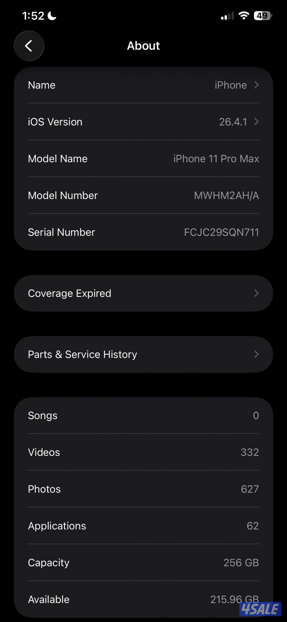 للبيع ايفون ١١ برو ماكس ٢٥٦ قيقا مبدل شاشه فقط !!5