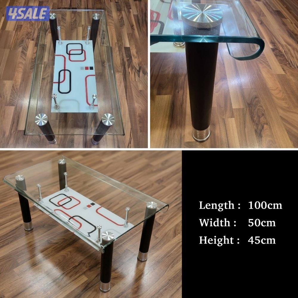 Glass-top Center Table for your living room, curved safety edges1