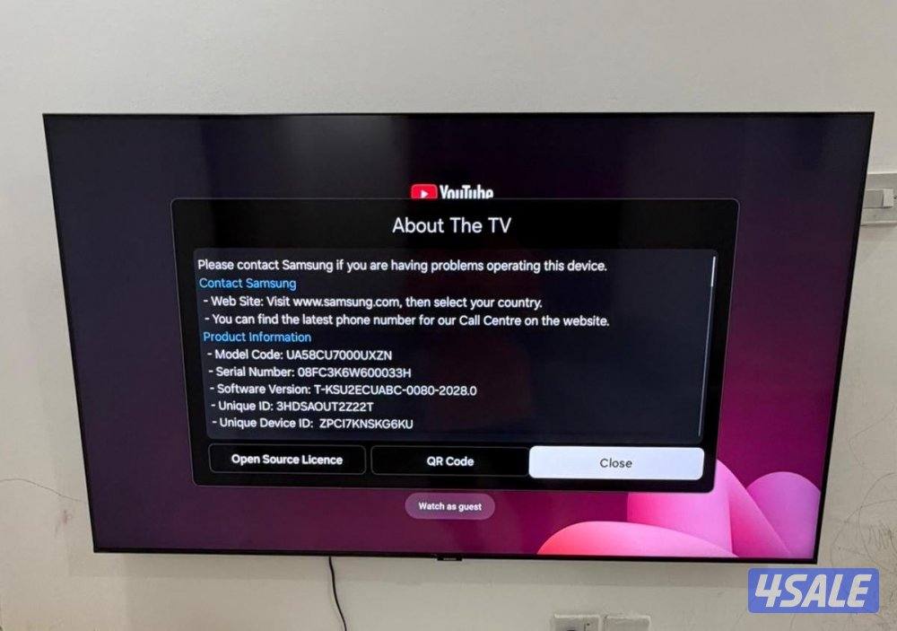 تلفزيون سامسونج اسمارت 58 بوصه8