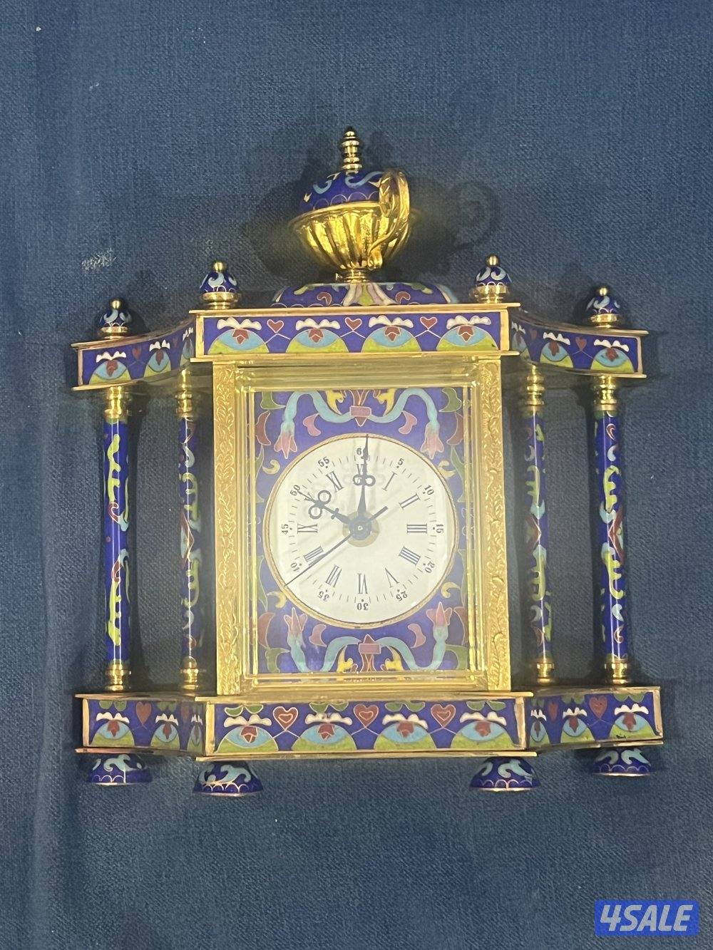 ساعه طاوله / مينا كلوازونيه / نحاس/1